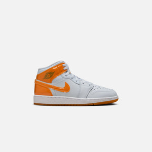 Jordan GS Air Jordan 1 Mid SE - Football Grey / Orange Peel / Pine