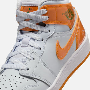 Jordan GS Air Jordan 1 Mid SE - Football Grey / Orange Peel / Pine