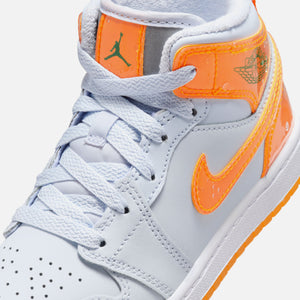 Jordan PS Air Jordan 1 Mid SE - Football Grey / Orange Peel / Pine