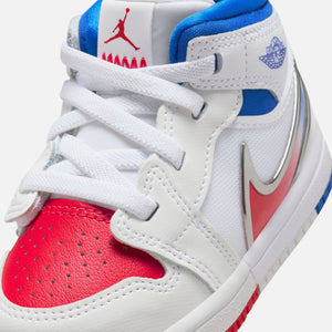 Nike TD Air Jordan 1 Mid RM Easyon - White / Siren Red / Racer Blue