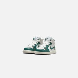 Jordan TD Air Jordan 1 Mid SE  - White / Oxidized Green / Sail / Neutral Grey