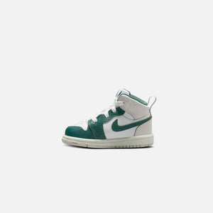 Jordan TD Air Jordan 1 Mid SE  - White / Oxidized Green / Sail / Neutral Grey