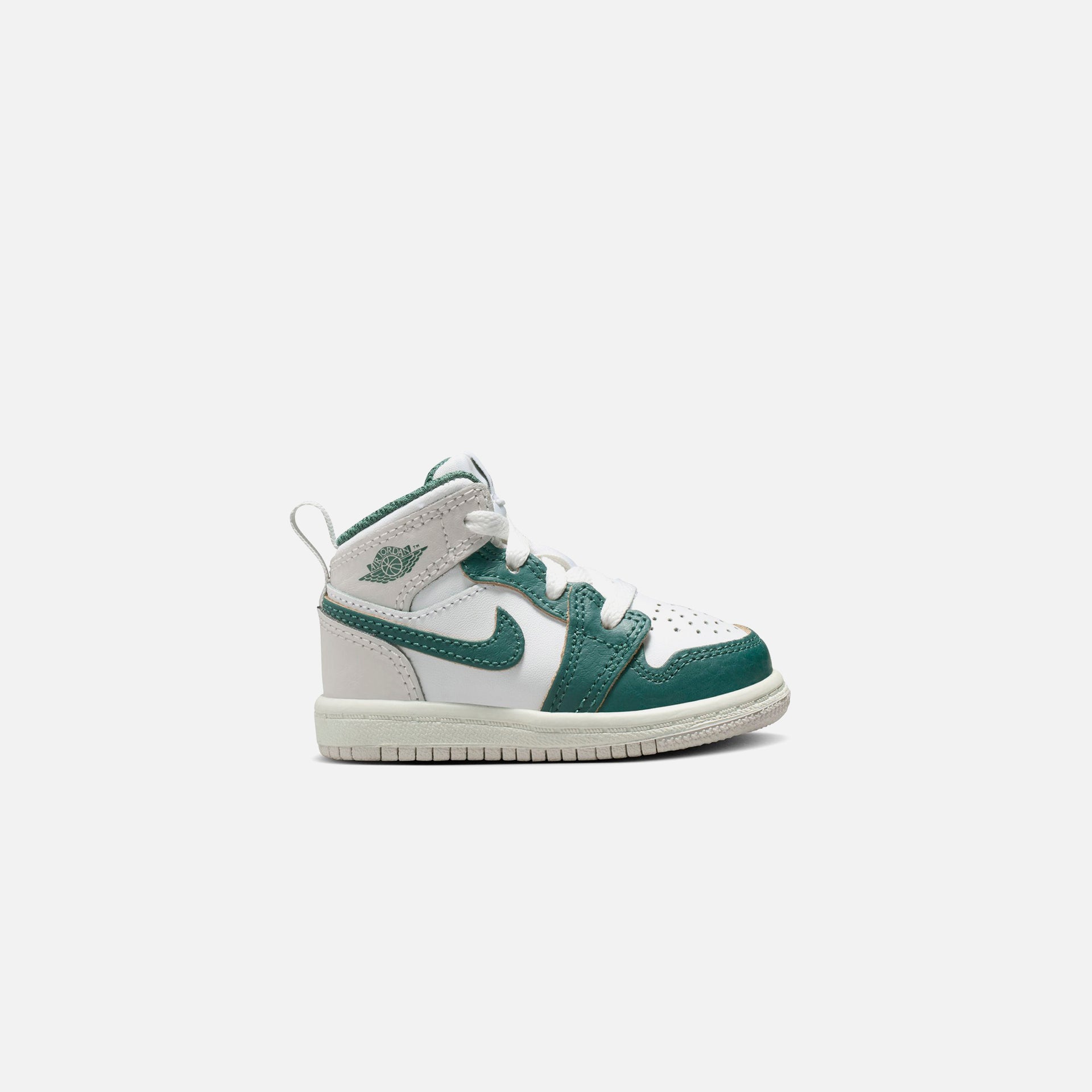 Jordan TD Air Jordan 1 Mid SE  - White / Oxidized Green / Sail / Neutral Grey