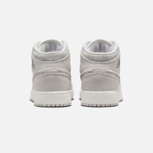 Jordan GS Air Jordan 1 Mid SE - White / Sail / Neutral Grey / Oxidized Green