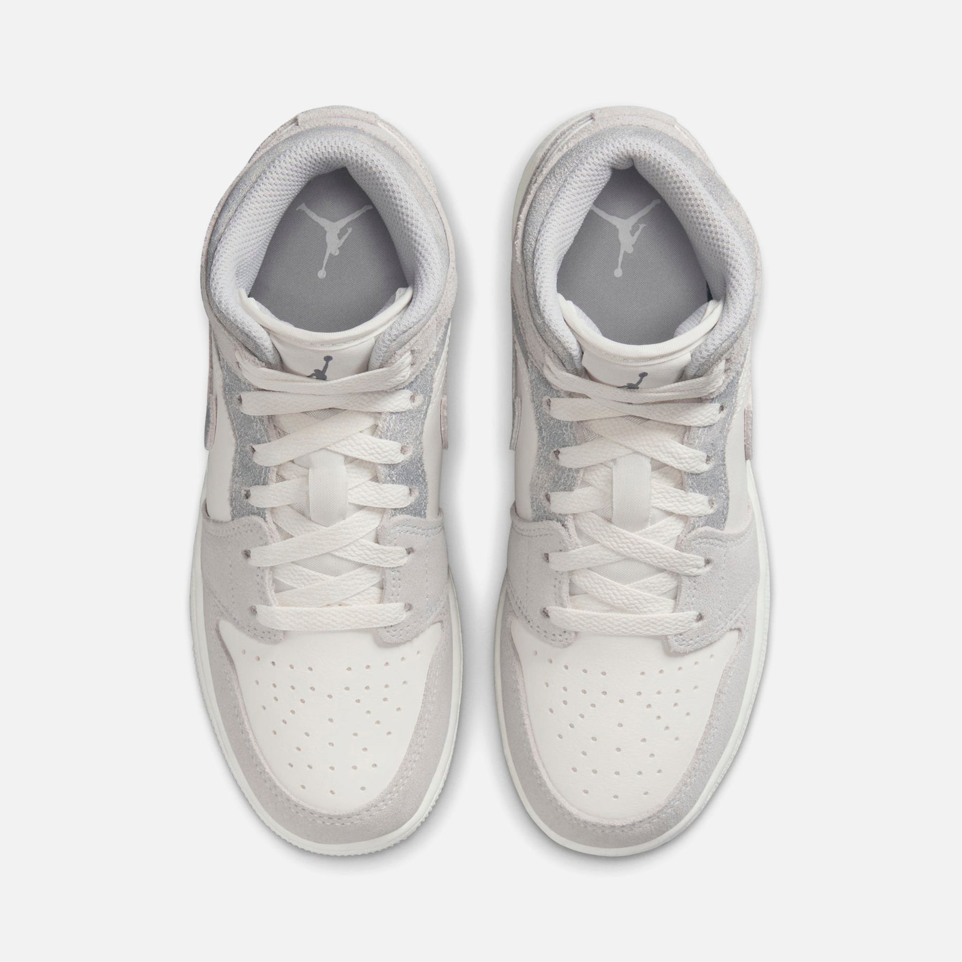 Jordan GS Air Jordan 1 Mid SE - White / Sail / Neutral Grey / Oxidized Green