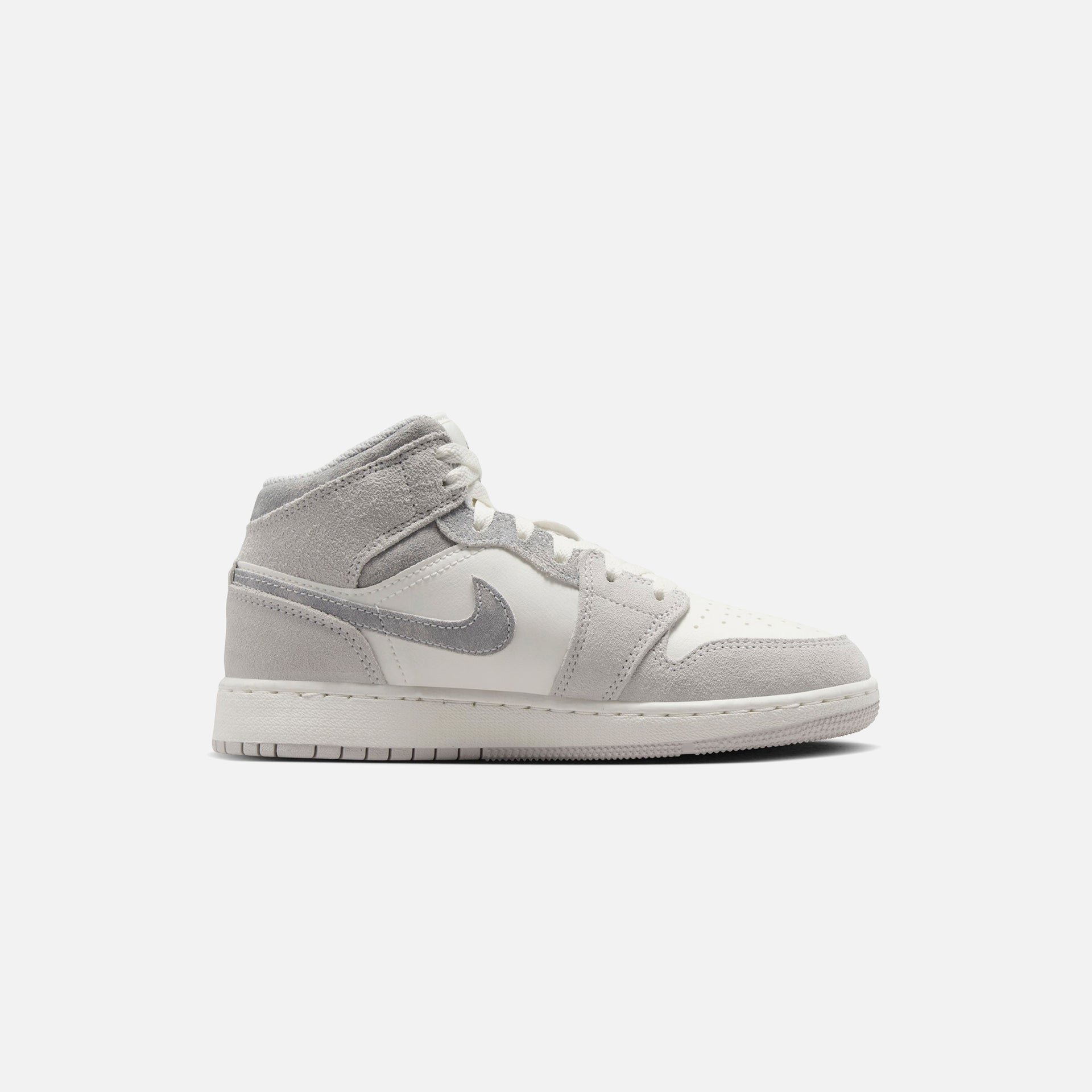 Jordan GS Air Jordan 1 Mid SE - White / Sail / Neutral Grey / Oxidized Green