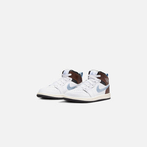Nike foot PS Air Jordan 1 Mid SE - White / Blue Grey / Black Sail