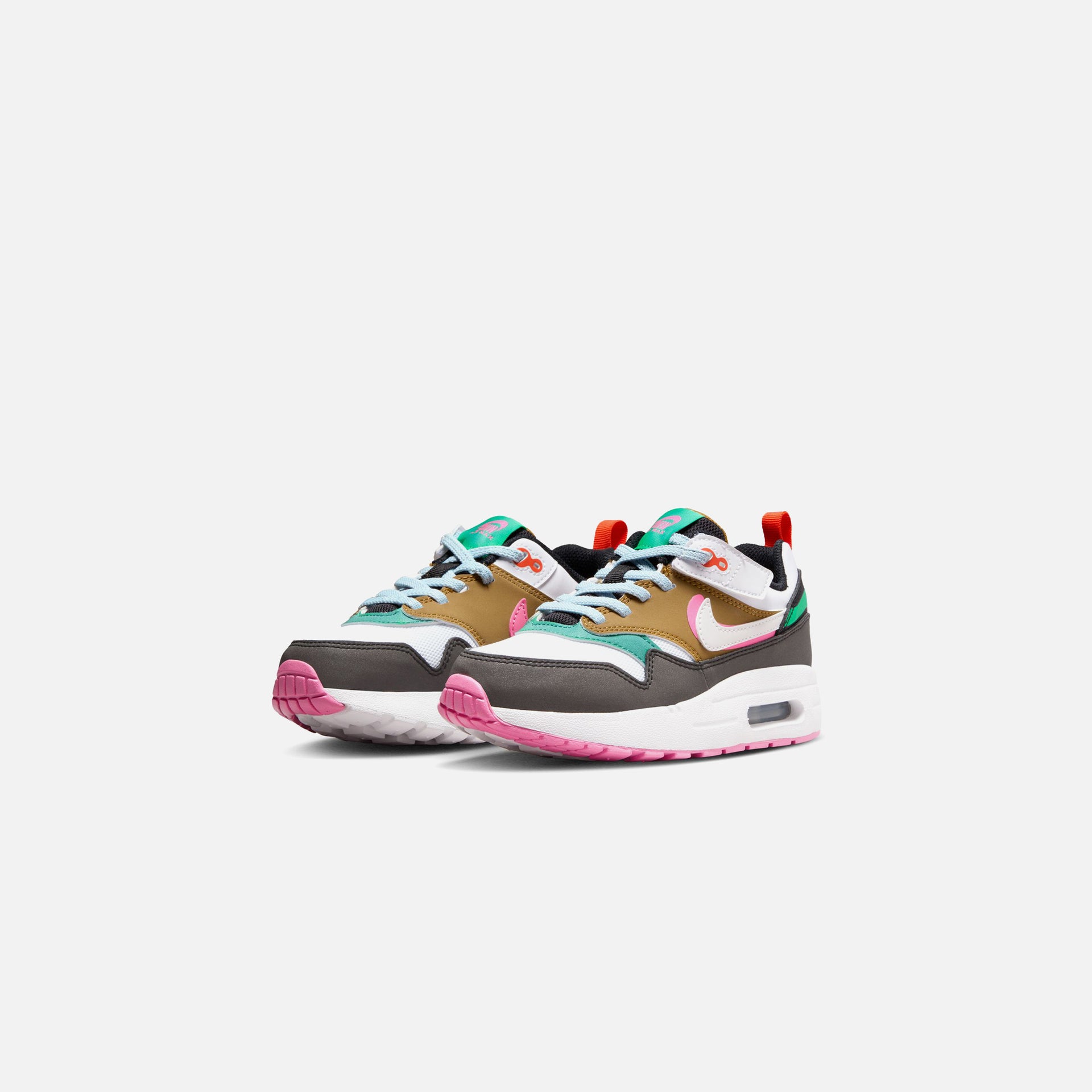 Nike Pre-School Air Max 1 SE Easy On - Black / Playful Pink / Stadium Green / White