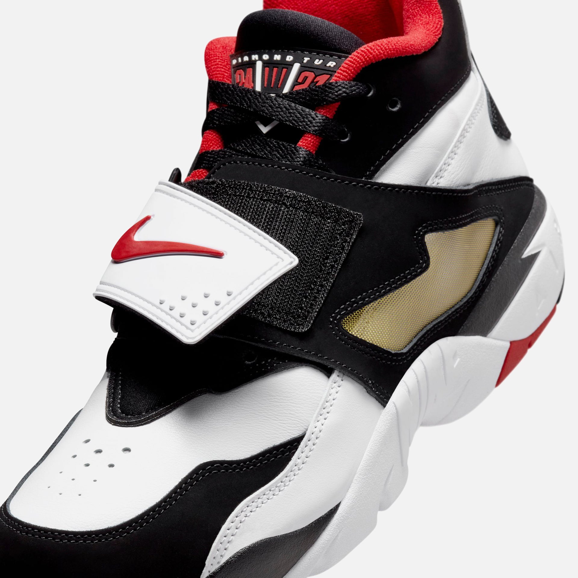 Nike Air Diamond Turf - White / Fire Red / Black / Metallic Gold