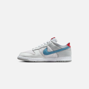 Nike Dunk Low - Metallic Silver / Cascade Blue / Neutral Grey / Gym Red