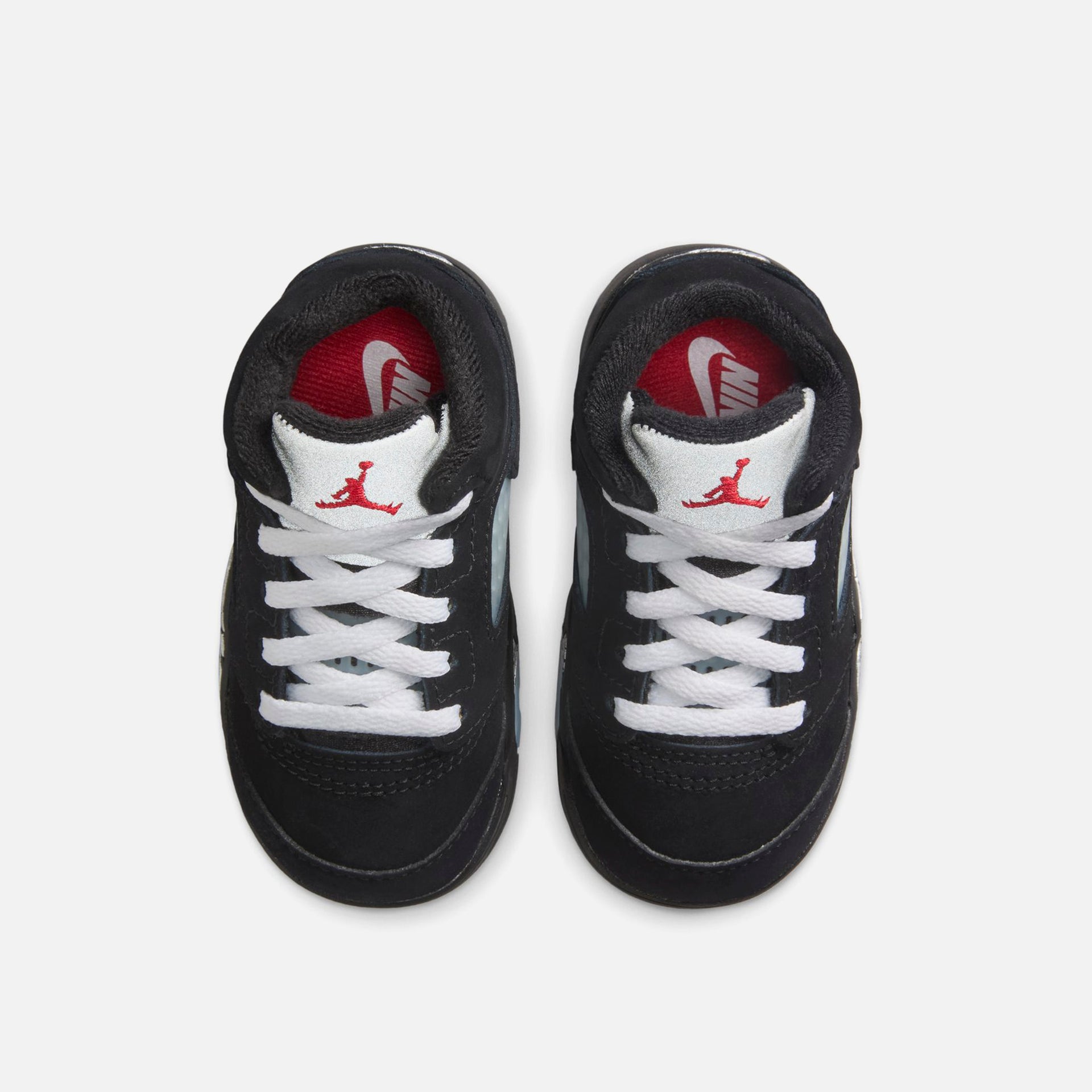 Nike TD Air Jordan 5 Retro OG Reimagined - Black / Metallic Silver / Fire Red / White