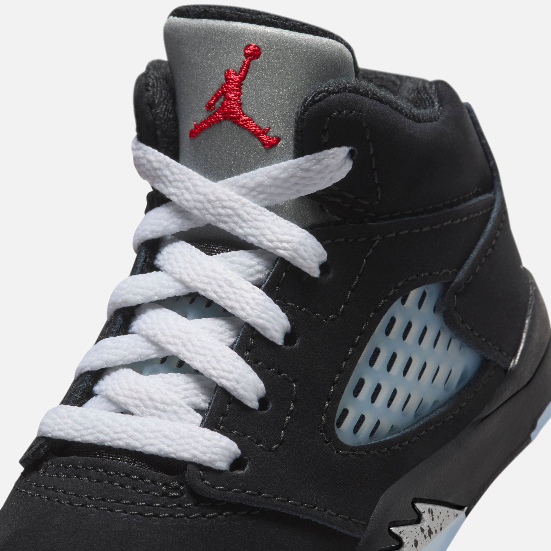 Nike TD Air Jordan 5 Retro OG Reimagined - Black / Metallic Silver / Fire Red / White