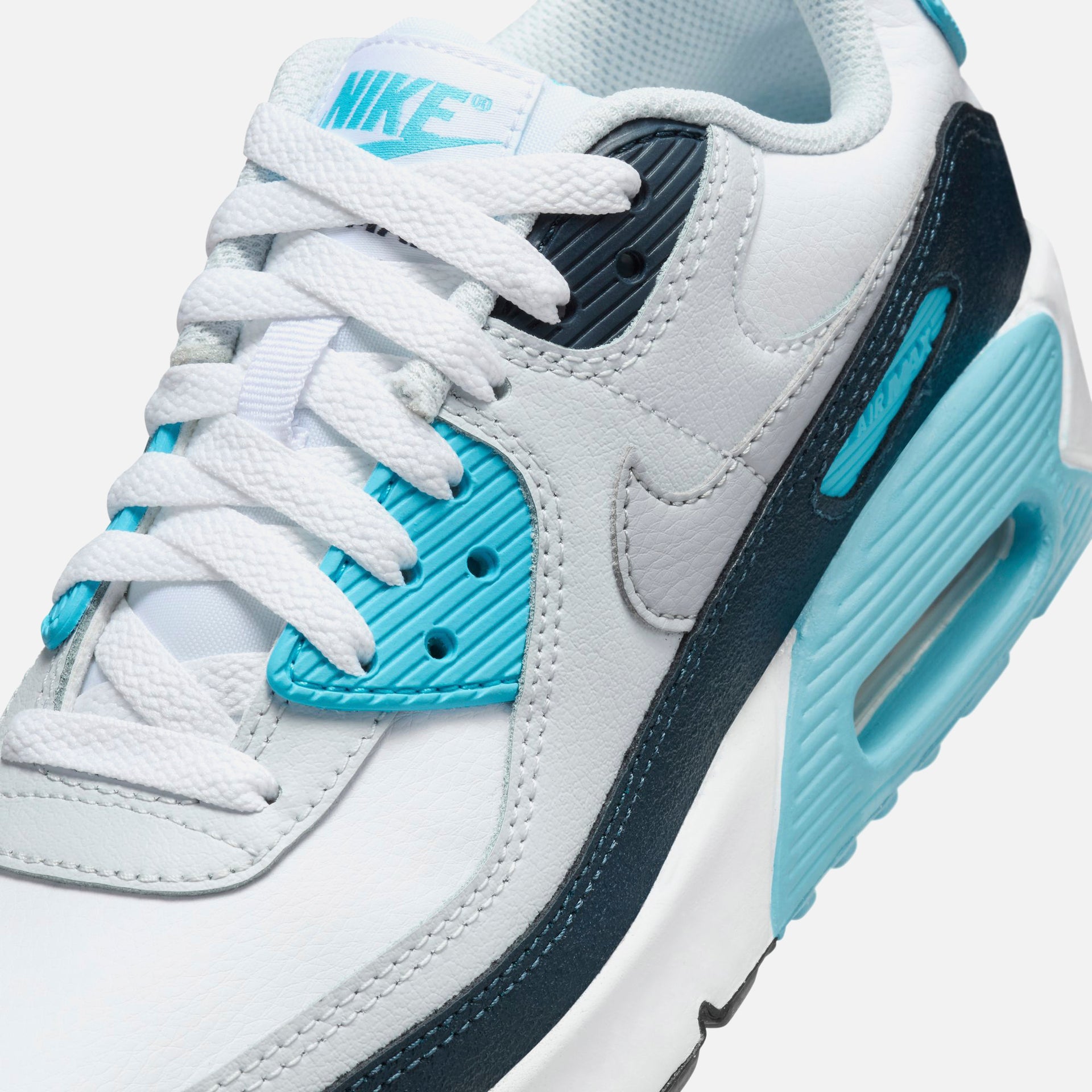 Nike GS Air Max 90 - White / Wolf Grey / Baltic Blue / Armory Navy