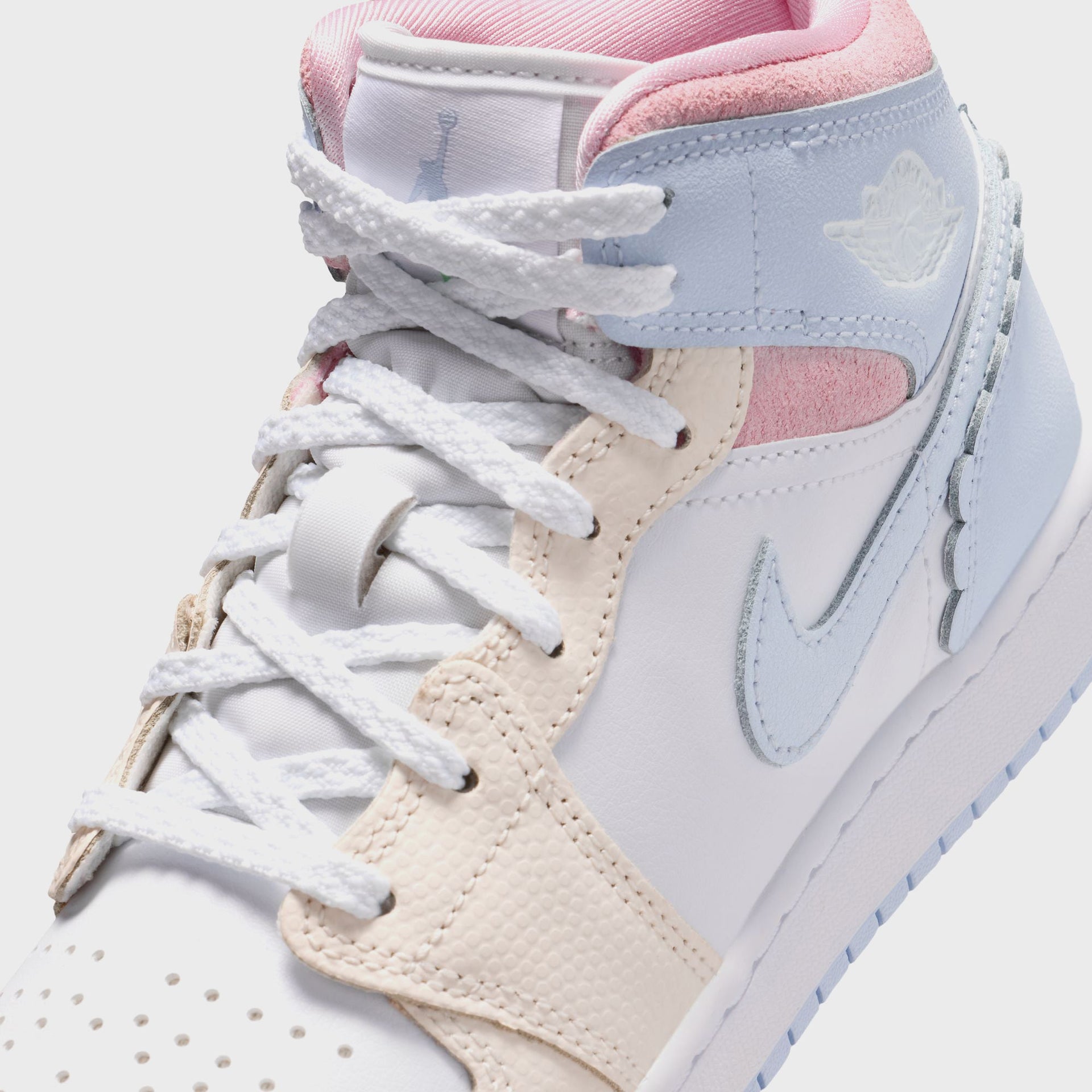 Jordan GS Air Jordan Mid SE - Half Blue / Pale Ivory / White