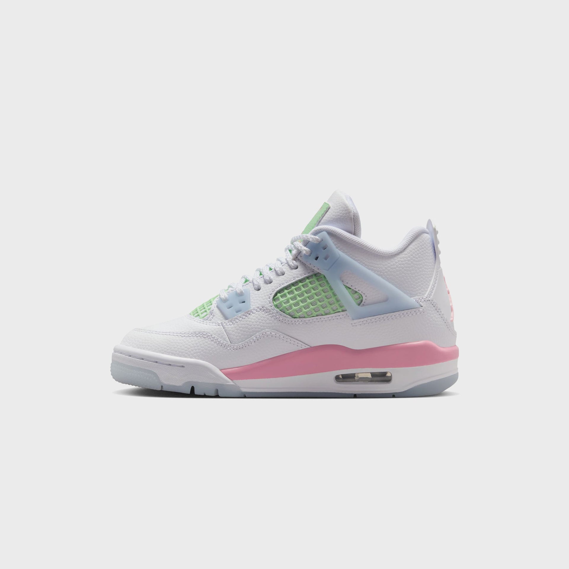 Jordan GS Air Jordan 4 Retro - White / Half Blue / Vapor Green / Medium Soft Pink