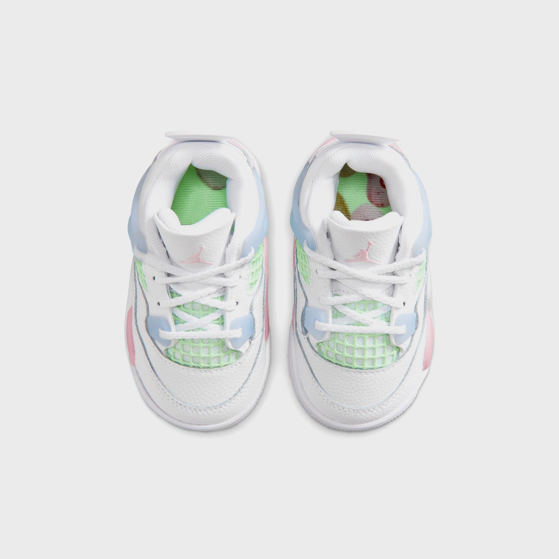 Nike TD Air Jordan 4 Retro - White / Half Blue / Vapor Green / Medium Soft Pink