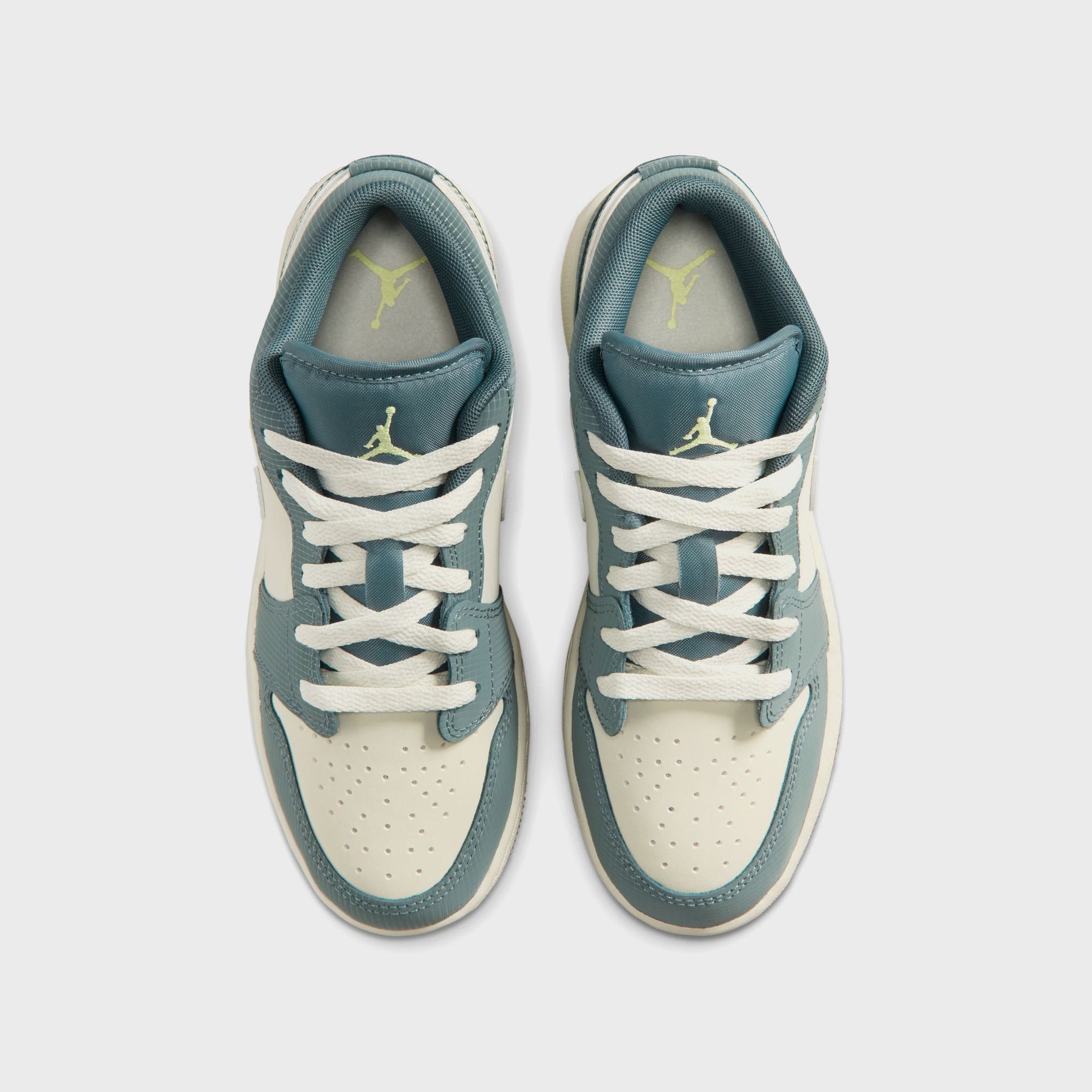 Jordan GS Air Jordan 1 Low SE - Sea Glass / Hasta / Gum Medium Brown / Light Lemon Twist