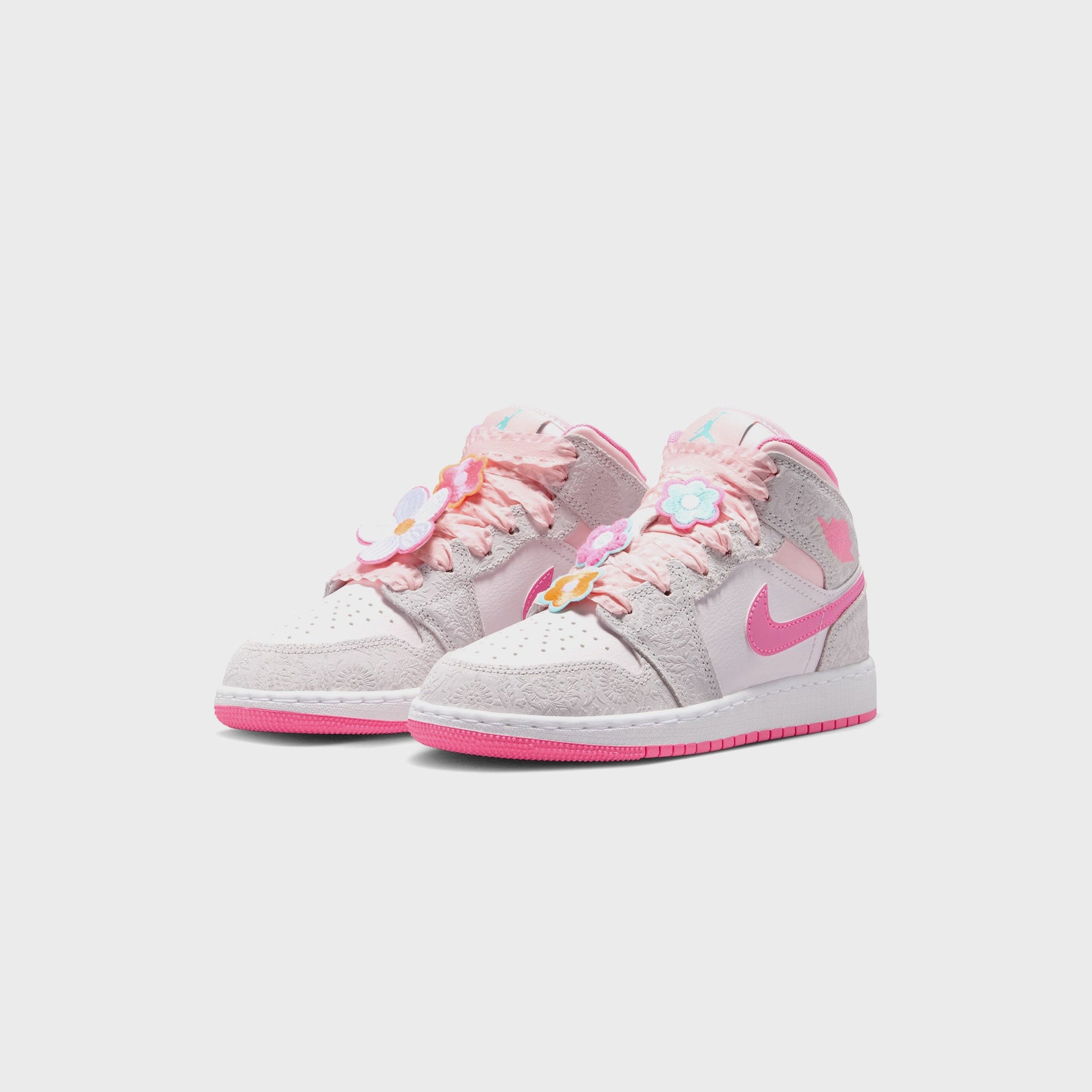 Jordan GS Air Jordan 1 Mid Alt SE - Vast Grey / Pink Glow / Sail / Pink Bloom