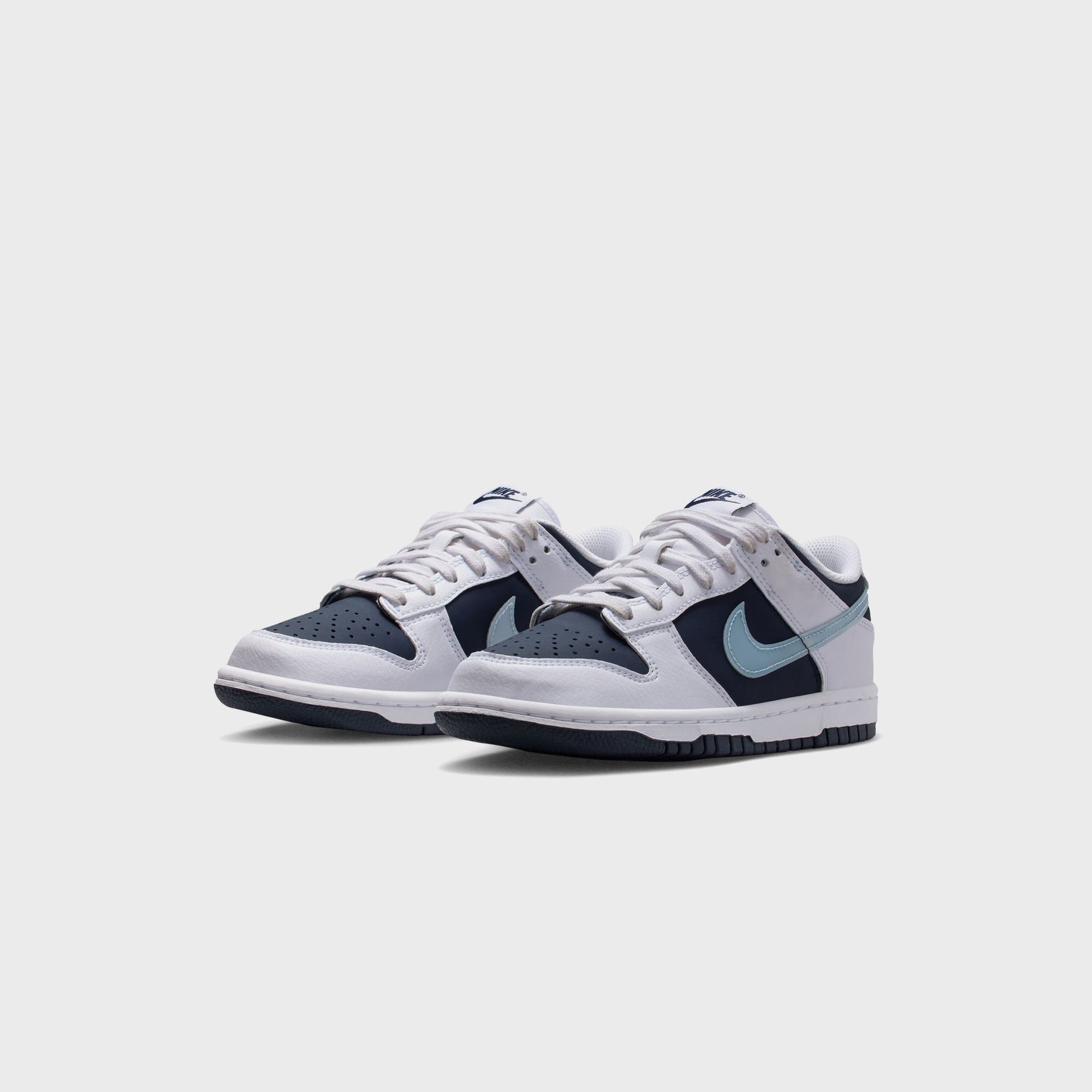 Nike GS Dunk Low - White / Light Armory Blue / Deep Royal Blue