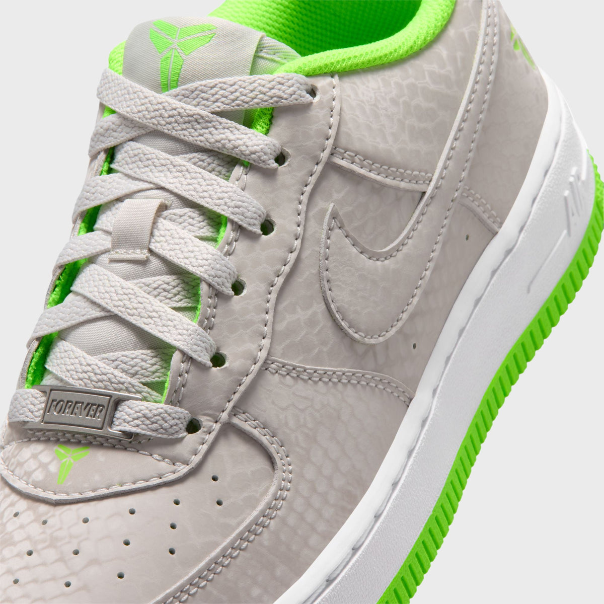 Nike GS Air Force 1 Low - Vast Grey / White / Electric Green