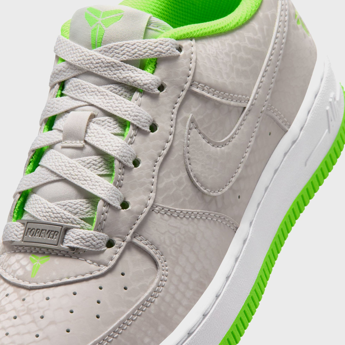 Nike GS Air Force 1 Low - Vast Grey / White / Electric Green