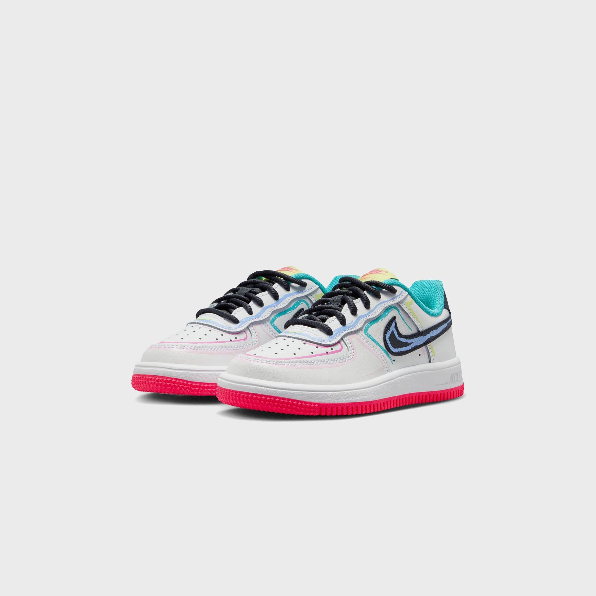 Nike PS Force 1 Low - White / Hyper Pink / Dusty Cactus / Anthracite