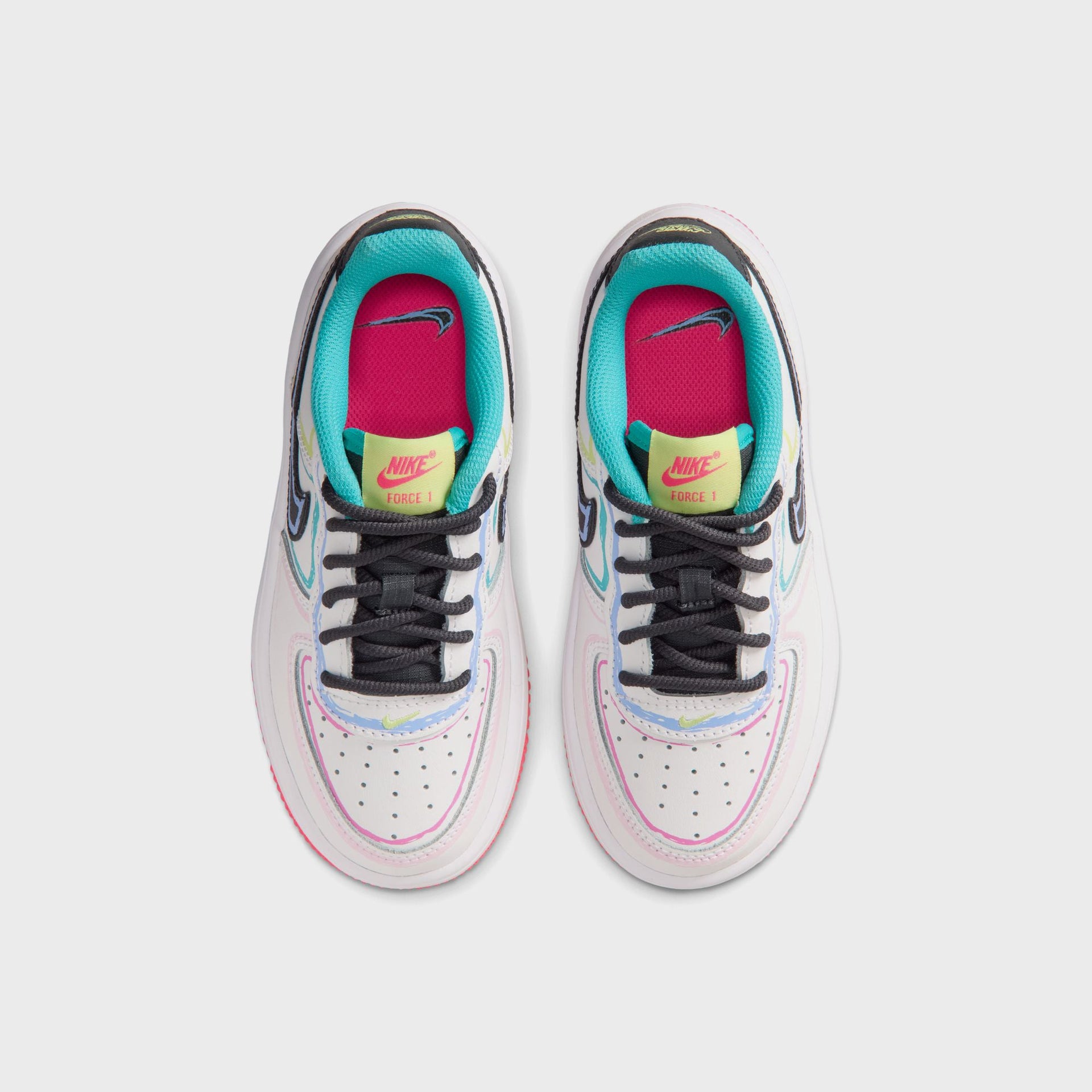Nike PS Force 1 Low - White / Hyper Pink / Dusty Cactus / Anthracite