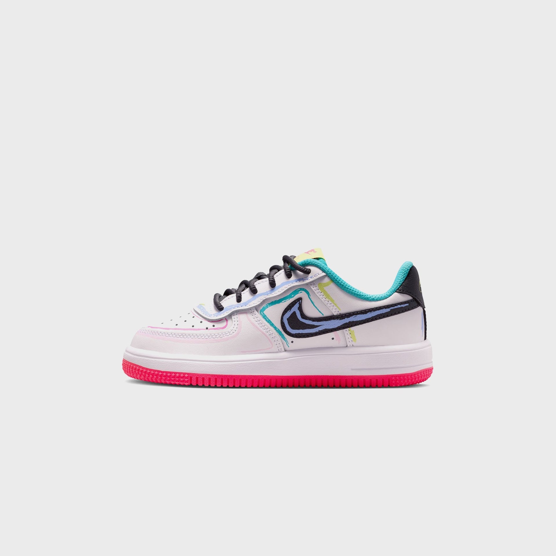 Nike PS Force 1 Low - White / Hyper Pink / Dusty Cactus / Anthracite