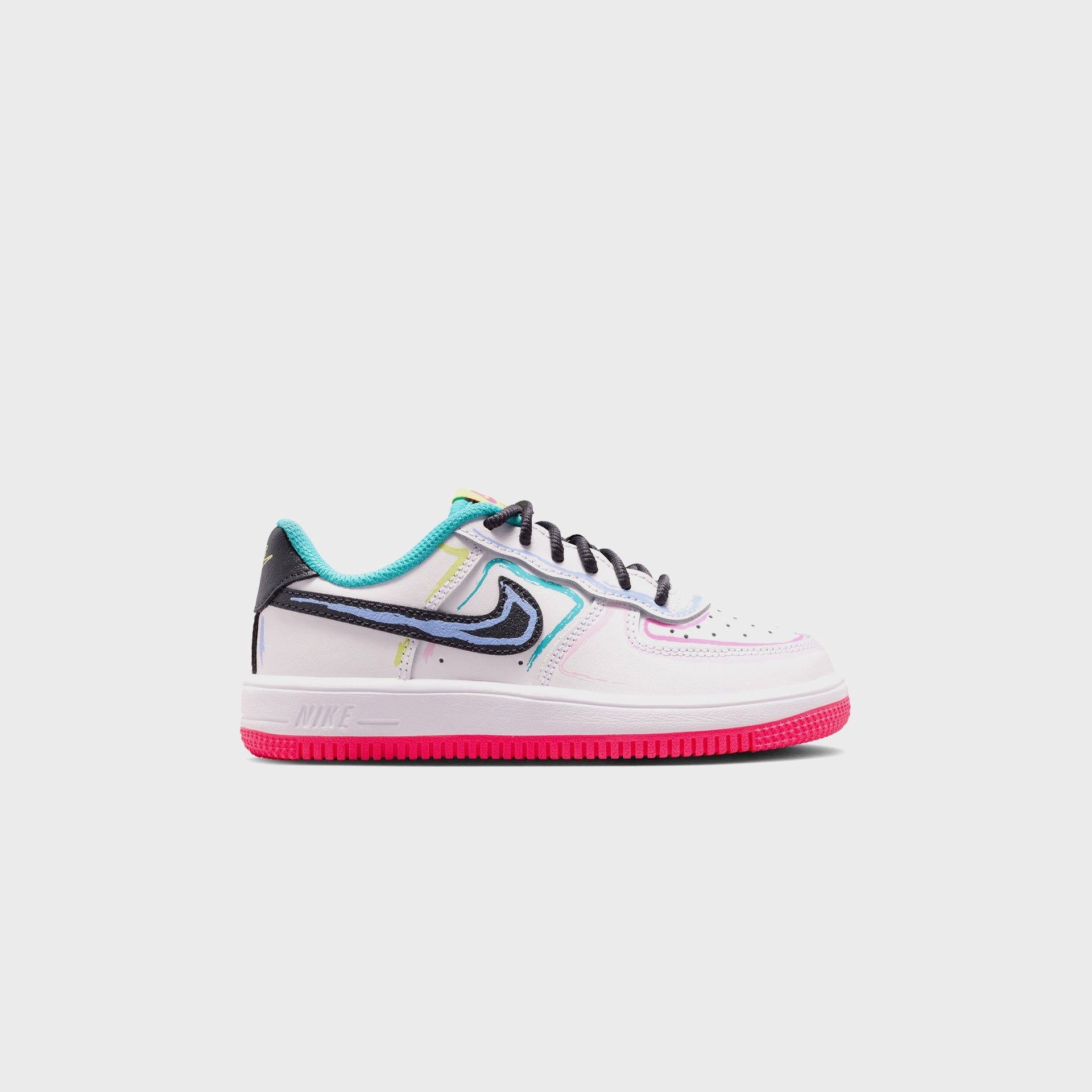 Nike PS Force 1 Low - White / Hyper Pink / Dusty Cactus / Anthracite
