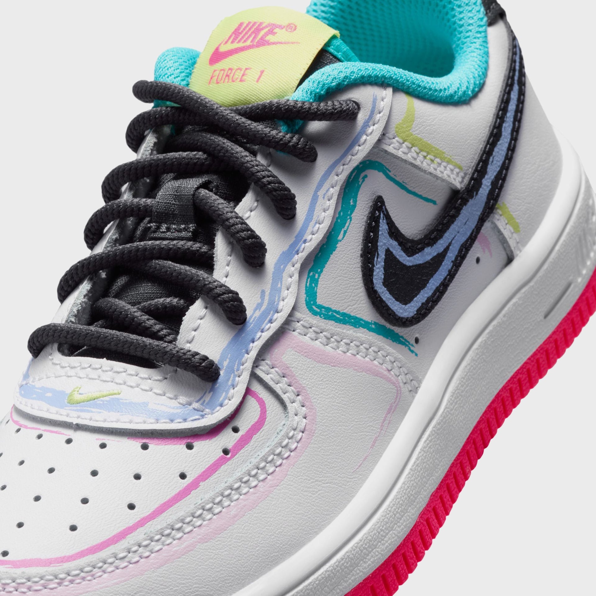 Nike PS Force 1 Low - White / Hyper Pink / Dusty Cactus / Anthracite
