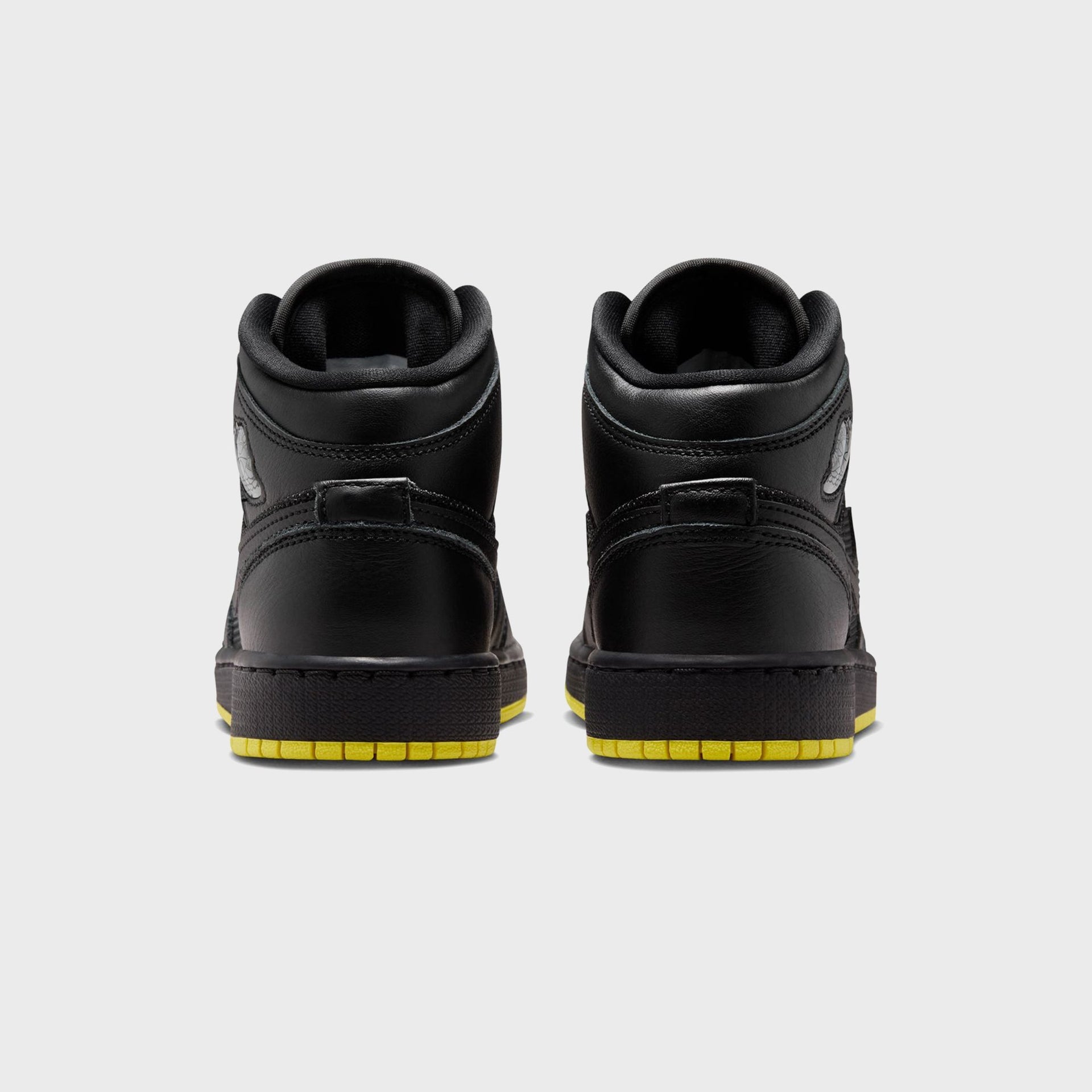 Jordan GS Air Jordan 1 Mid SE - Black / Opti Yellow / Silver