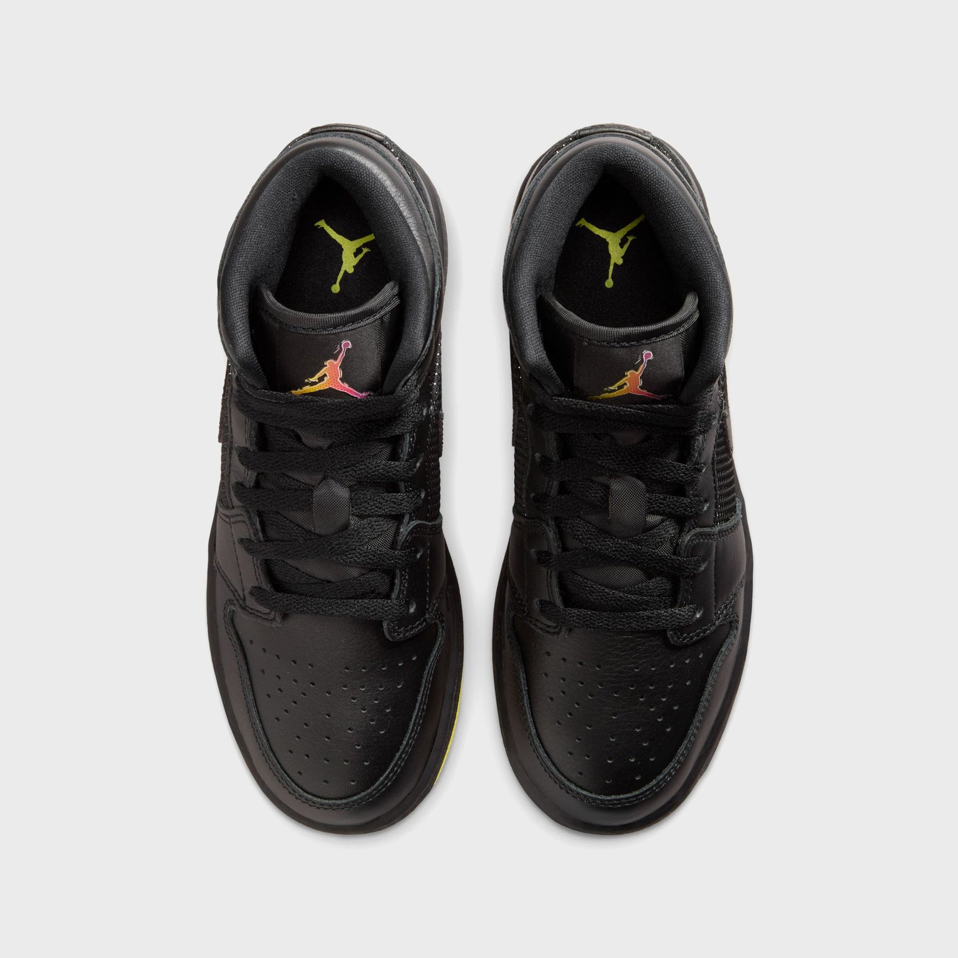 Jordan GS Air Jordan 1 Mid SE - Black / Opti Yellow / Silver