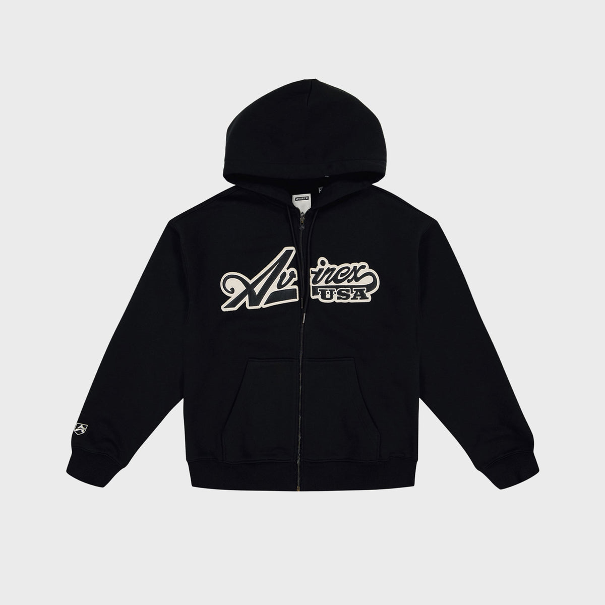 AVIREX Script Hoodie - Black