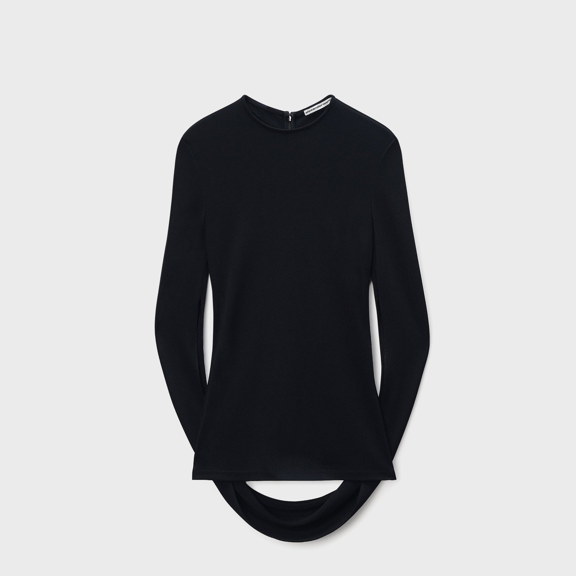 Alexander Wang Drape Back Sleeves Mini Dress - Black Alexander Wang Drape Back Sleeves Mini Dress - Black