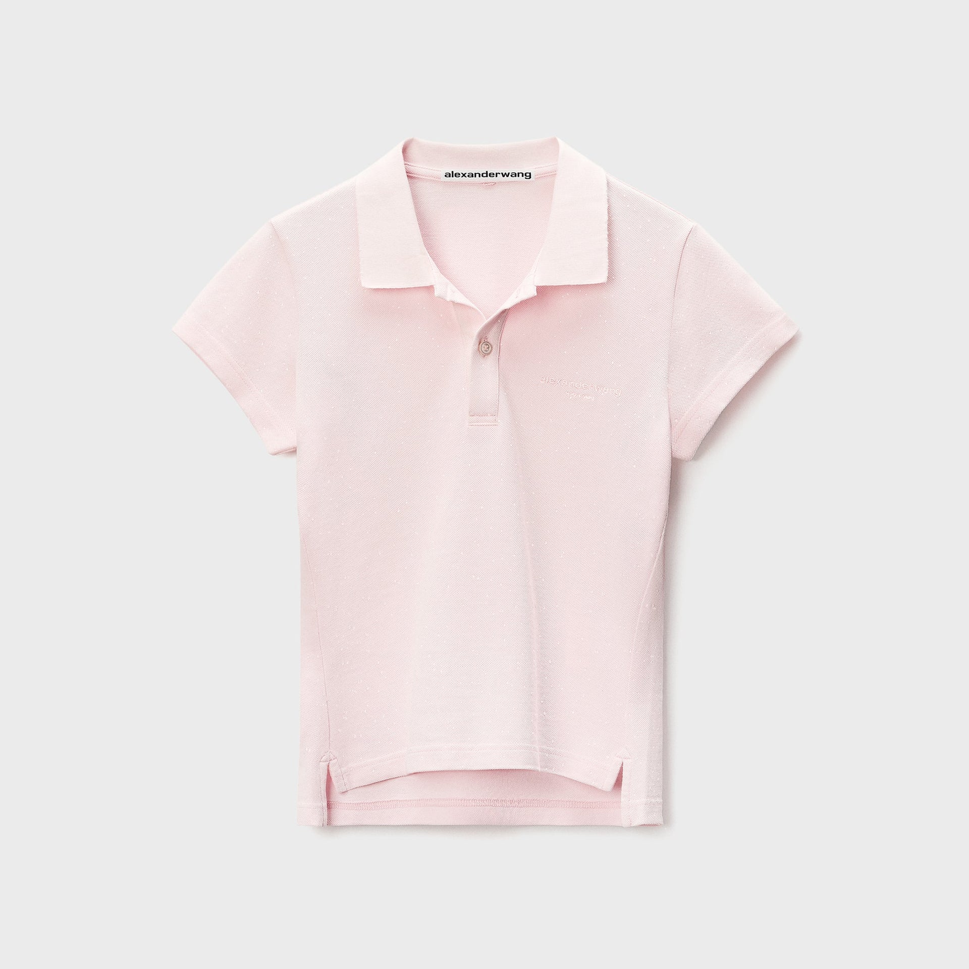 Alexander Wang Crystal Polo Tee - Light Pink