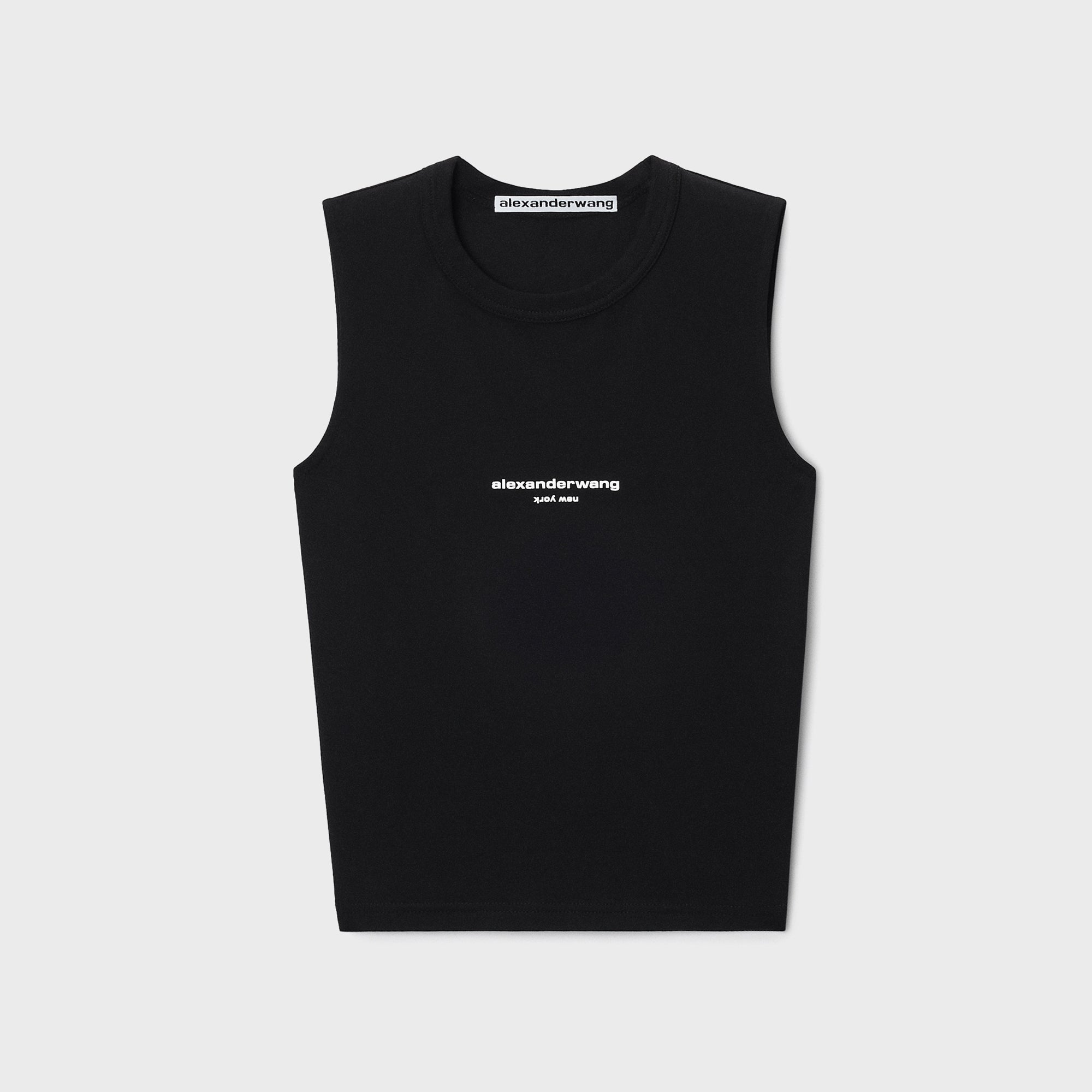 alexander wang ブラタンクトップ Alexander Wang Logo Print Fitted Tank Top - Black – Kith