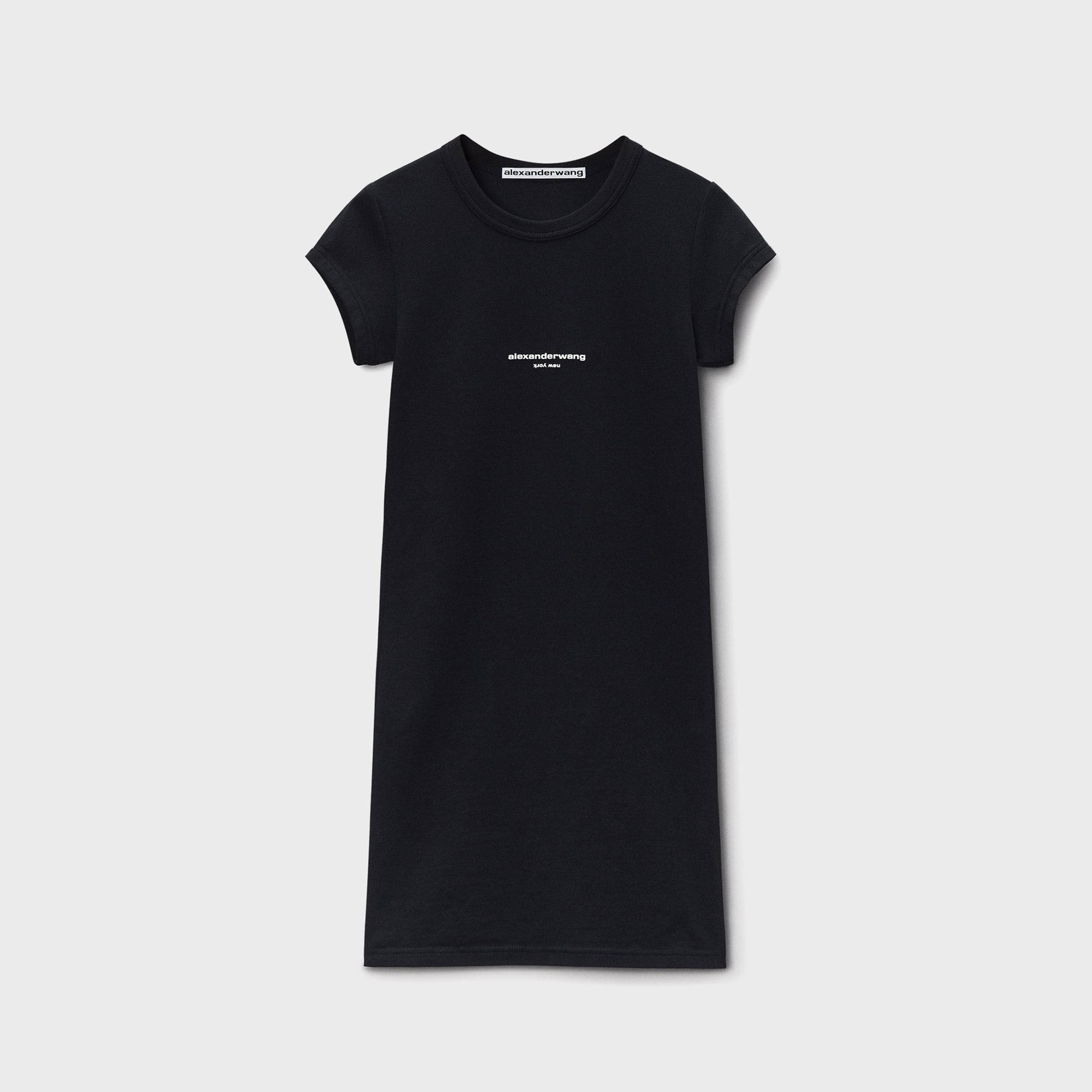 Alexander Wang Logo Fitted Short Sleeve Mini Dress - Black – Kith
