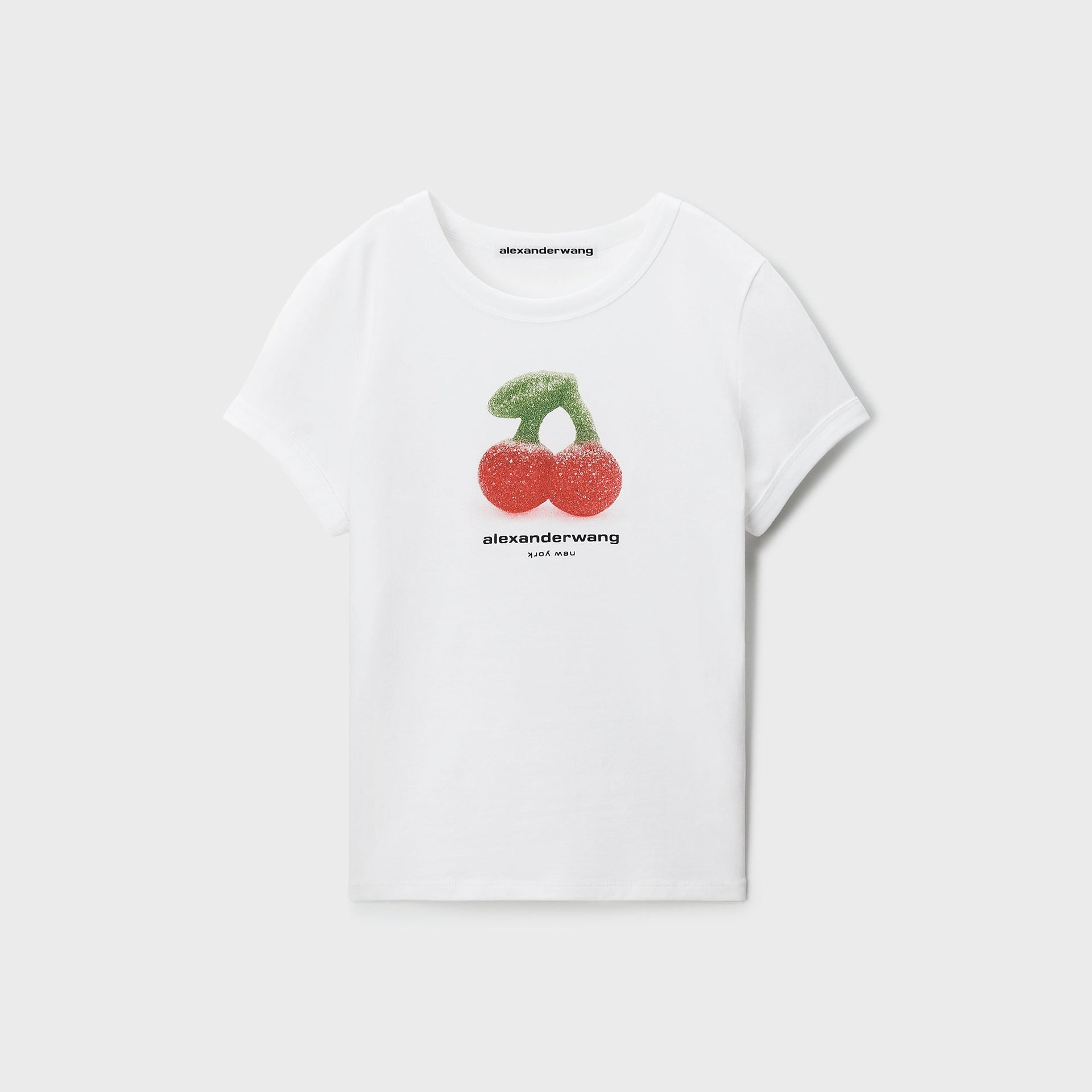 Alexander Wang Cherry Graphic With Contrast Trim Tee - White