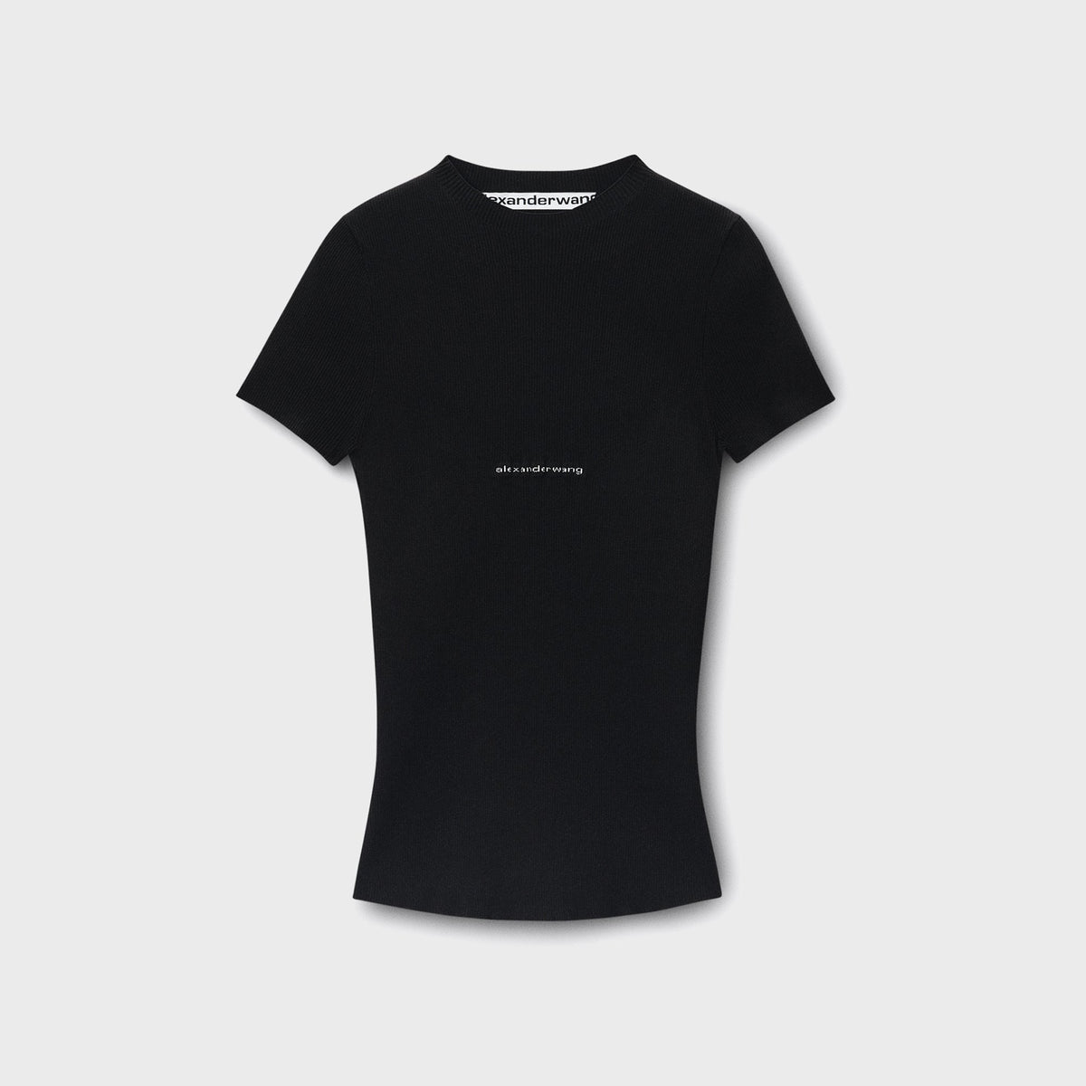 Alexander Wang Crewneck Top with Jacquard Logo - Black