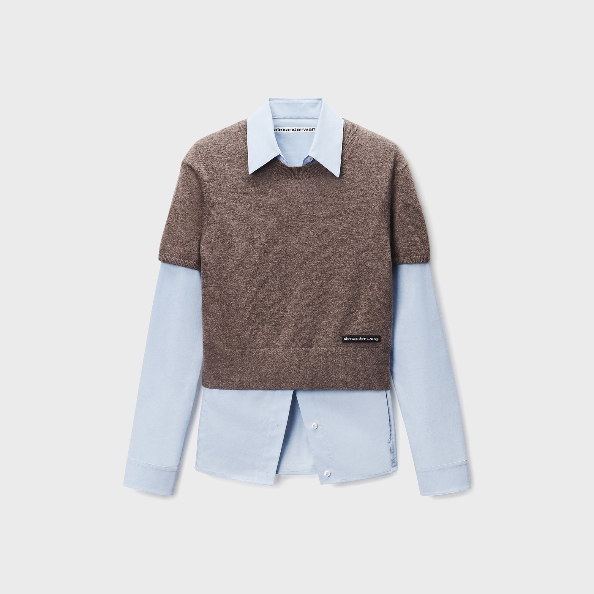 トップス alexanderwang prestyled knit vest shirt Alexander Wang Prestyled Knit Vest Shirt - Blue / Brown – Kith