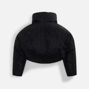 Alexander Wang Cropped Puffer Jacket with Allover Crystal Hotfix - Black