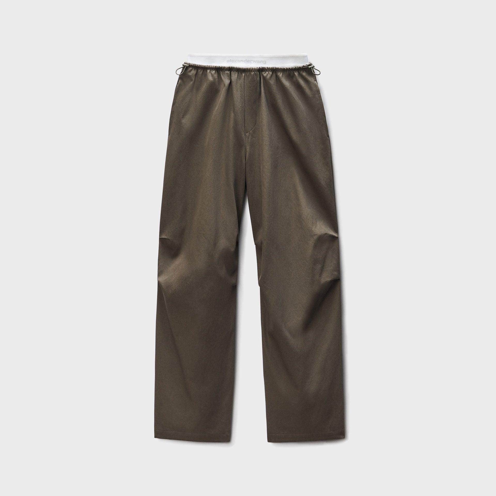 Alexander Wang Mid-Rise Logo Elastic Pant - Green