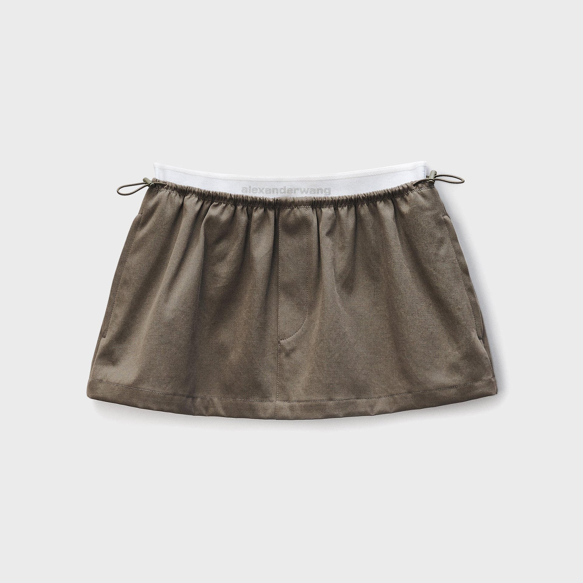 Alexander Wang Mid-Rise Mini Logo Elastic Skirt - Green