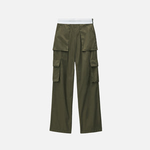 Alexander Wang Mid Rise textured Rave Pant - Army Green