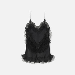 Alexander Wang Lace Combo Slip Dress with High Hip Cutout - Black