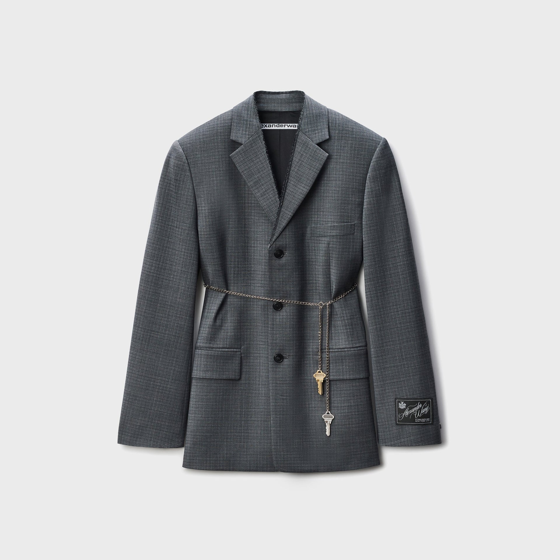 Alexander Wang Tailored Blazer with Chain - Dark Grey Melange