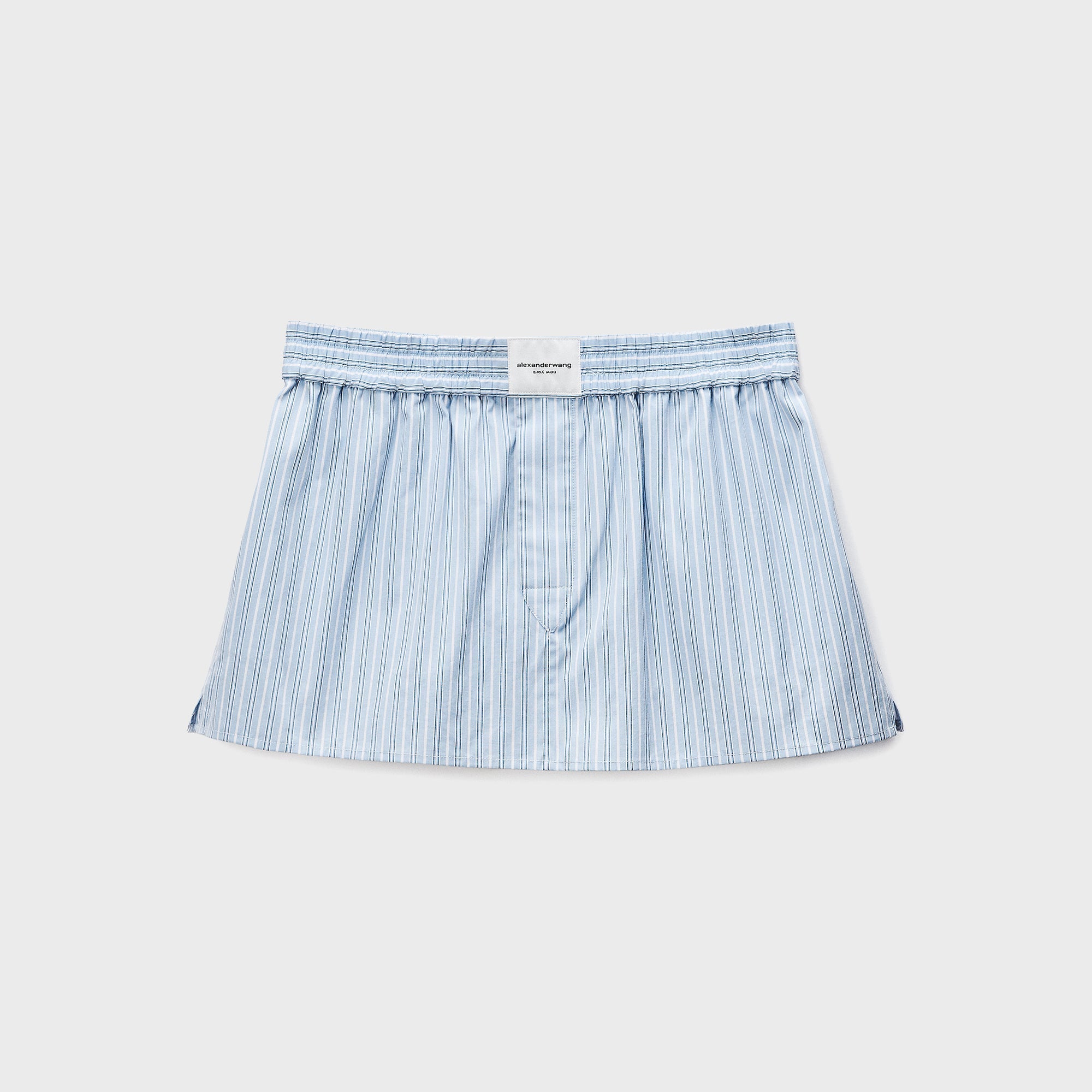 Alexander Wang Mid-Rise Mini Boxer Skort - Light Blue Stripe – Kith