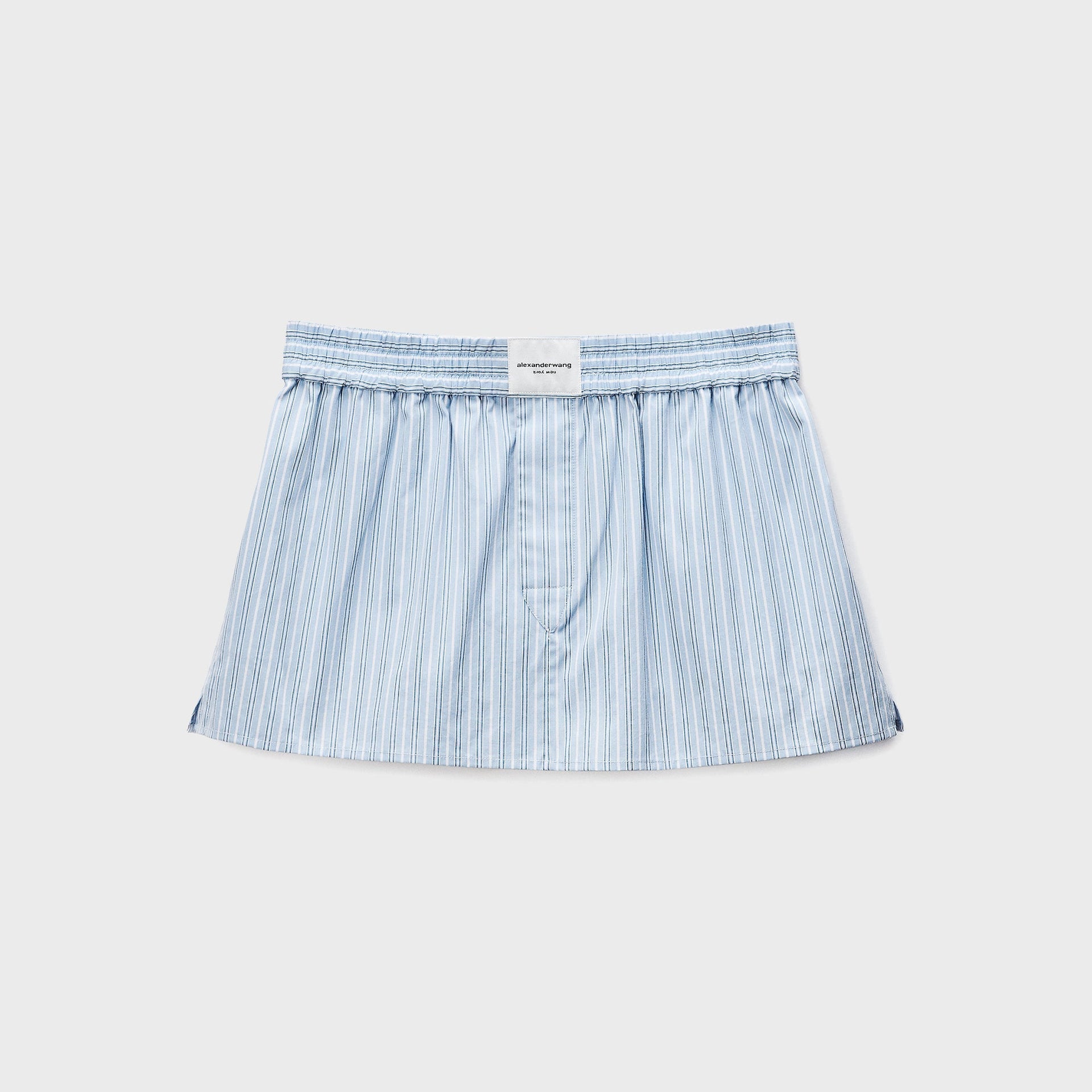 Alexander Wang Mid-Rise Mini Boxer Skort - Light Blue Stripe