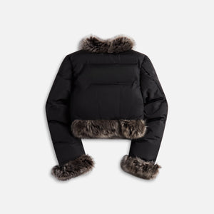 Alexander Wang Cardigan Puffer with Fur Trim Combo - Black