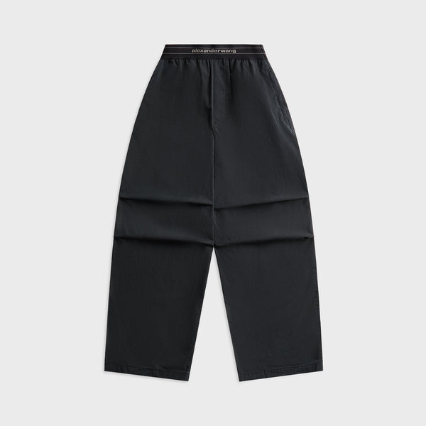 Alexander Wang Mid Rise Pleated Knee Pant with Elastic Logo